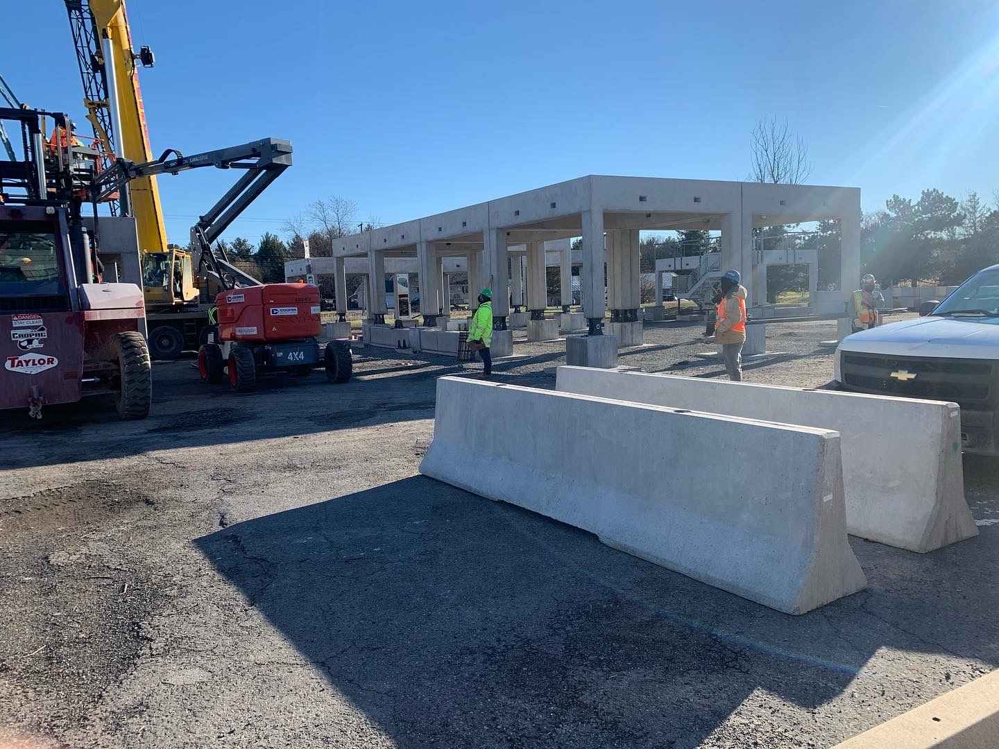 Prepared St. Vincent de Paul site with coordinated foundation bases