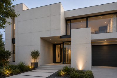 Smooth architectural concrete finish
